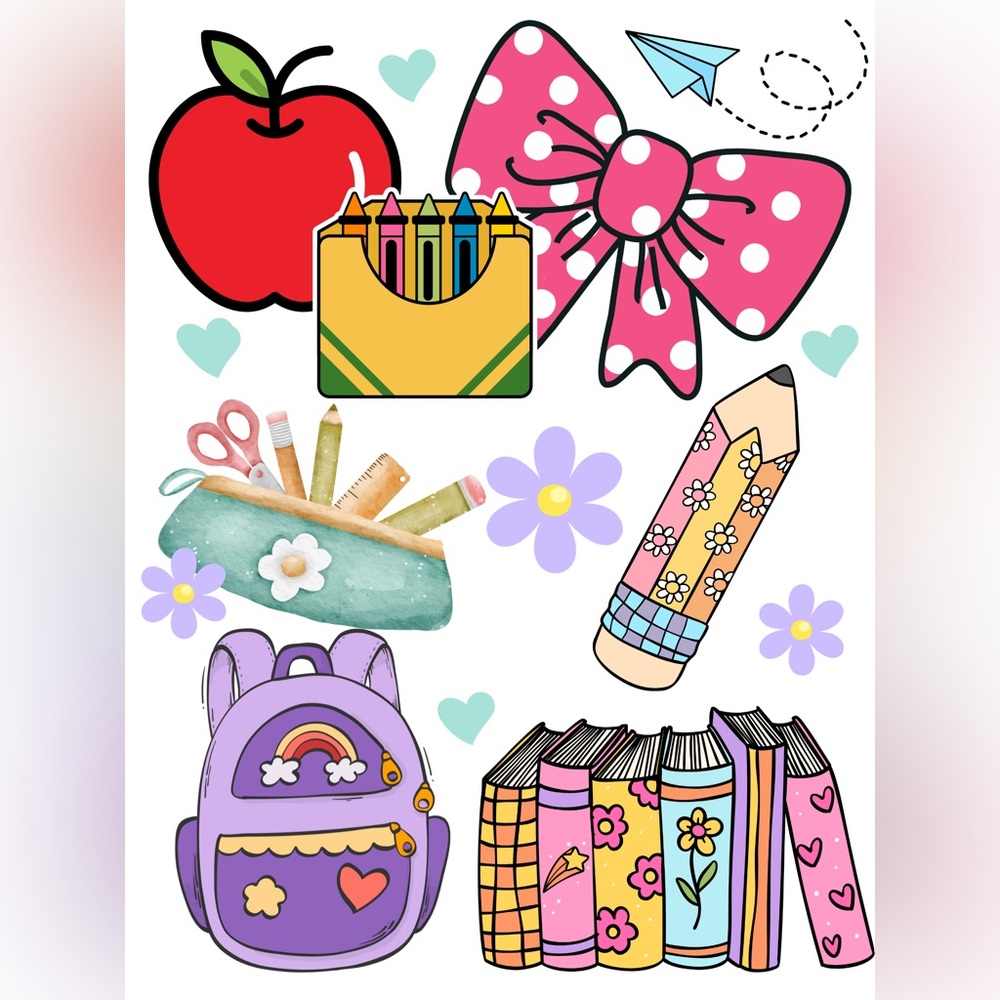 Colorful School Supplies digital image